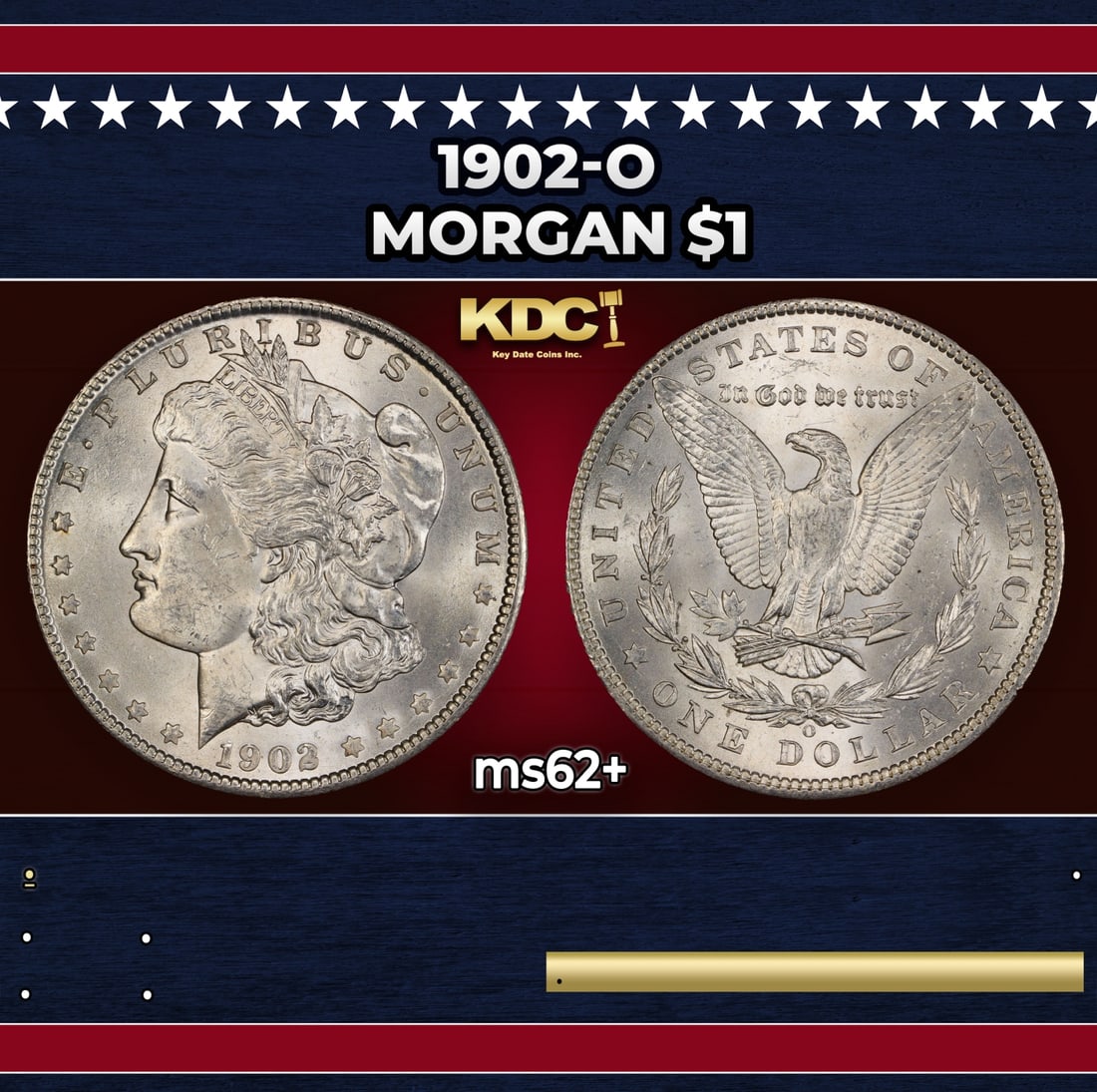 1902-o Morgan Dollar $1 Grades ms62+: 1902-o Morgan Dollar $1 Grades ms62+.