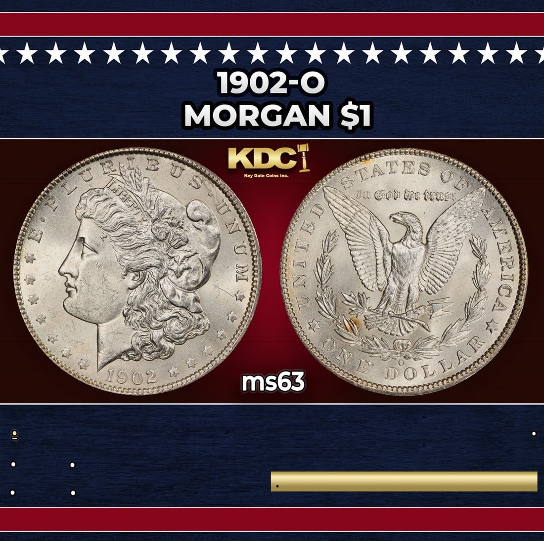 1902-o Morgan Dollar $1 Grades ms63: 1902-o Morgan Dollar $1 Grades ms63.