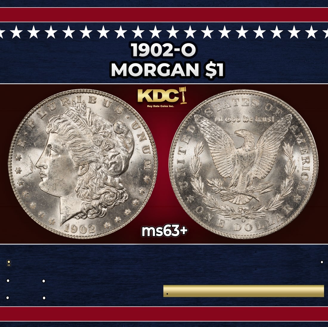 1902-o Morgan Dollar $1 Grades ms63+: 1902-o Morgan Dollar $1 Grades ms63+.
