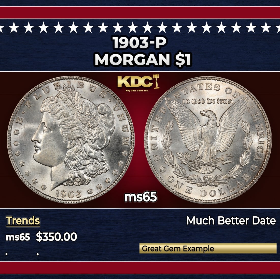 1903-p Morgan Dollar $1 Grades ms65: 1903-p Morgan Dollar $1 Grades ms65.