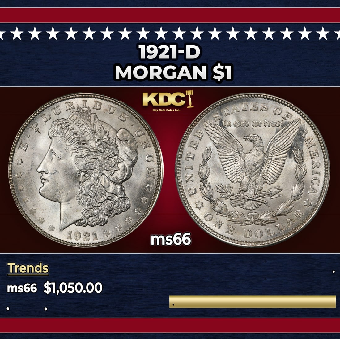 1921-d Morgan Dollar $1 ms66 SEGS