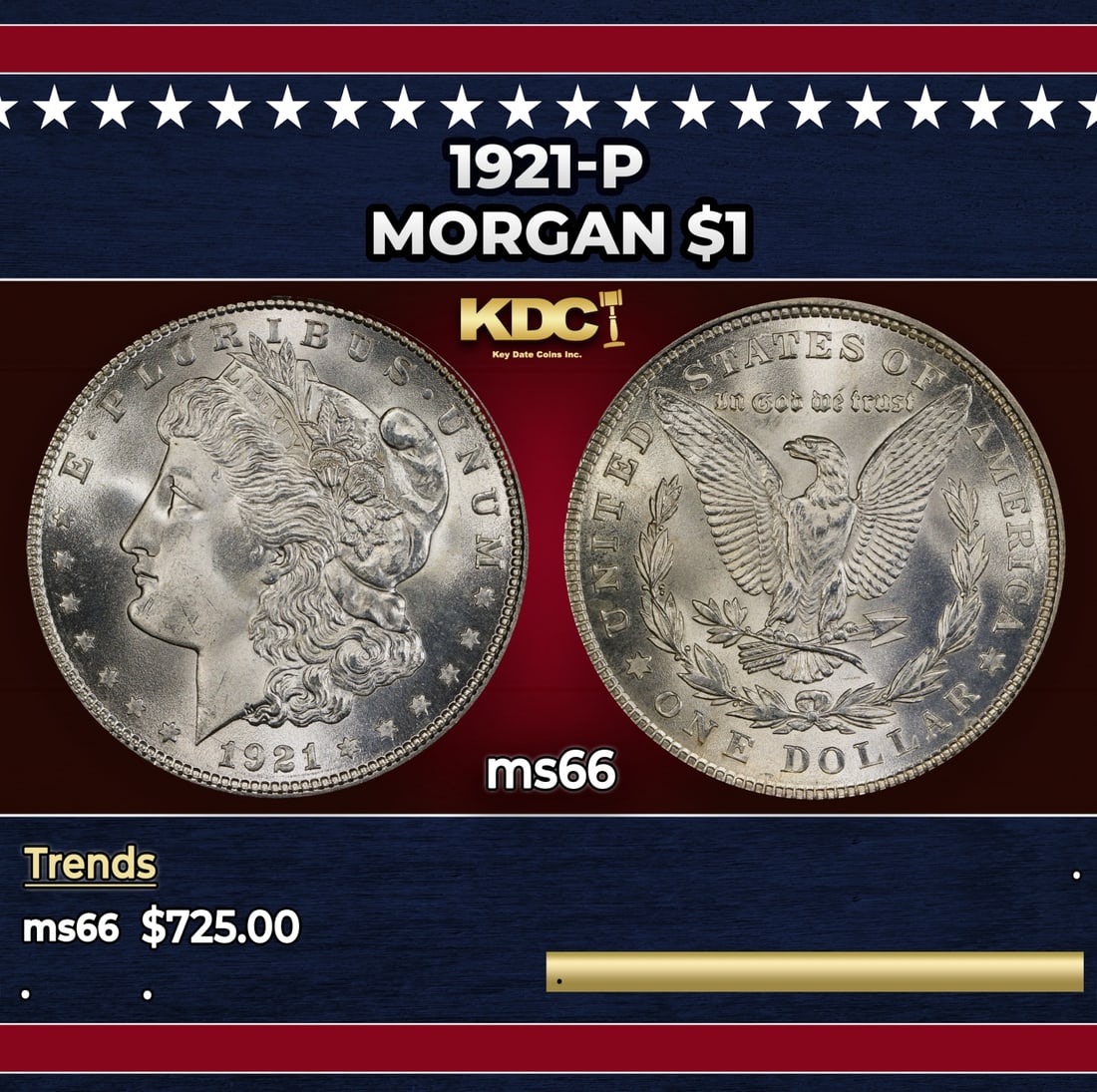1921-p Morgan Dollar $1 Grades ms66: 1921-p Morgan Dollar $1 Grades ms66.