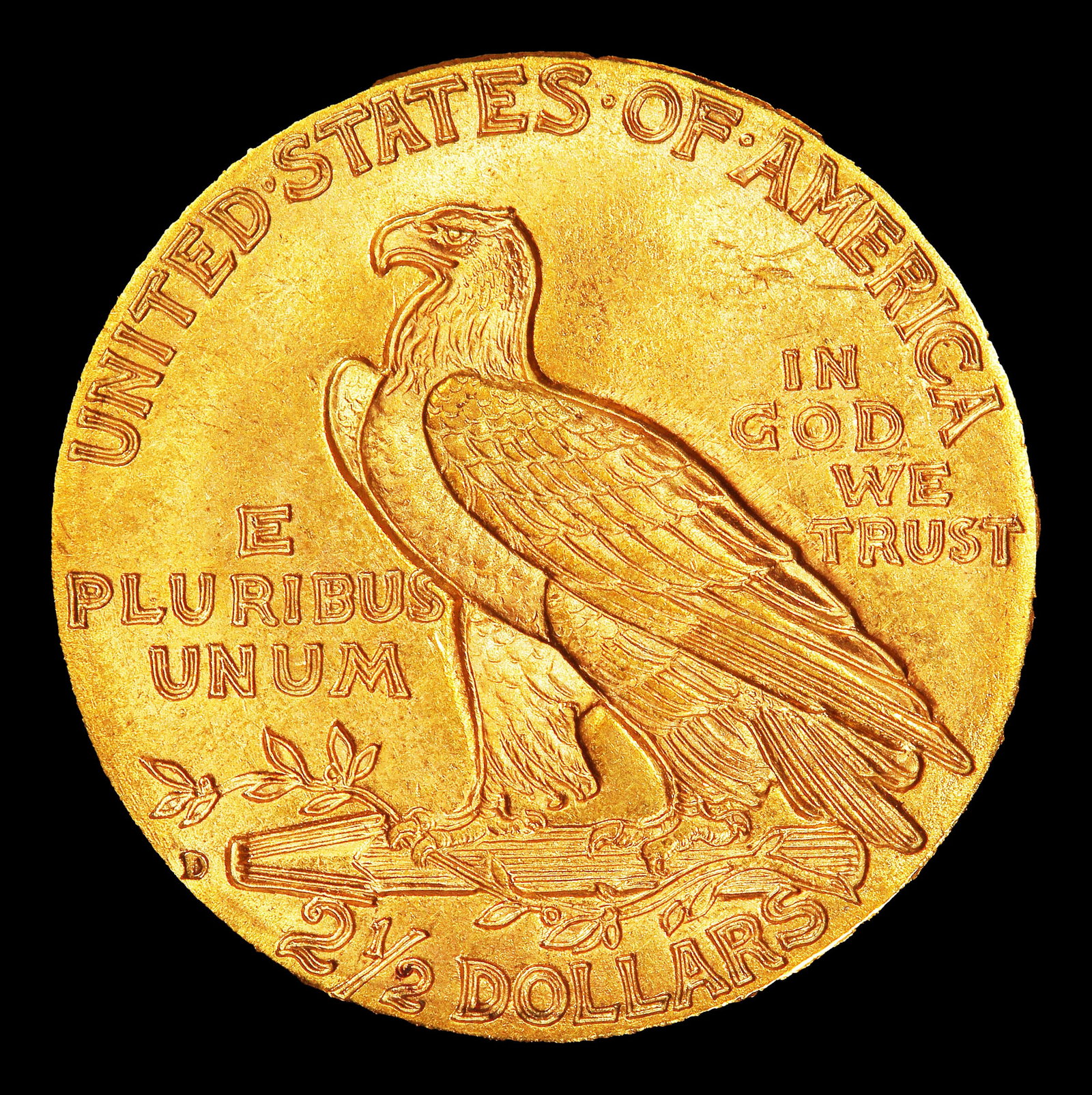 1925-d Gold Indian Quarter Eagle Near Top Pop! $2 1/2 ms66 USCG - 3