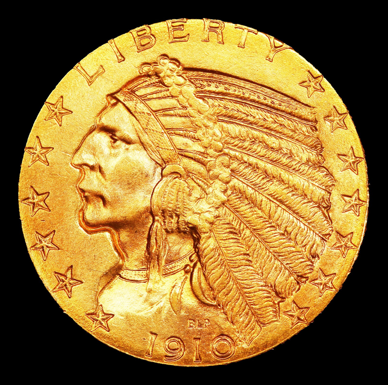 1910-p Gold Indian Half Eagle $5 ms64+ SEGS - 2