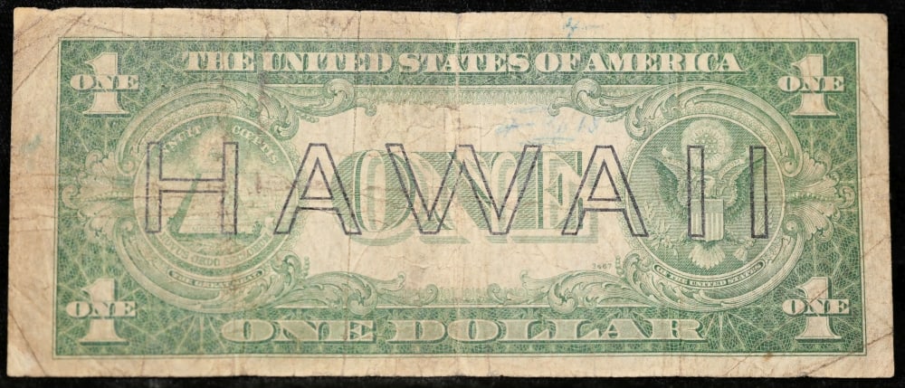 1935A $1 Silver Certificate Hawaii WWII Emergency Currency Grades vf+ - 3