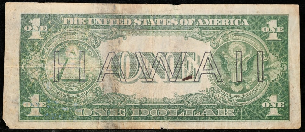 1935A $1 Silver Certificate Hawaii WWII Emergency Currency Grades vf++ - 3