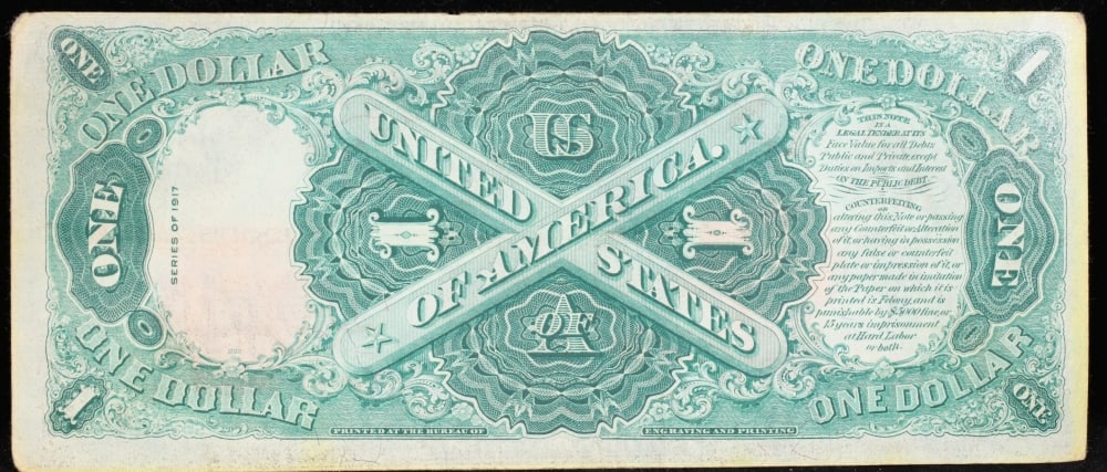 1917 $1 Large Size Legal Tender Note Grades Choice AU Signatures Elliott/Burke - 3