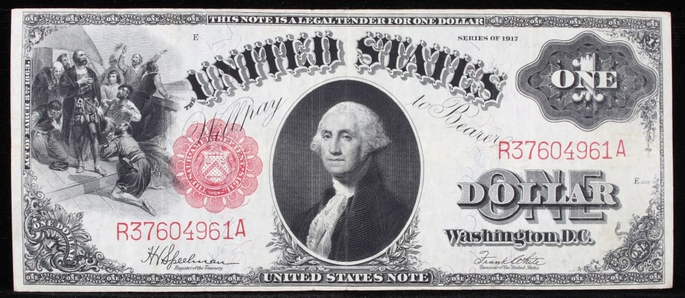 1917 $1 Large Size Legal Tender Note Grades Select AU Signatures Speelman/White - 2