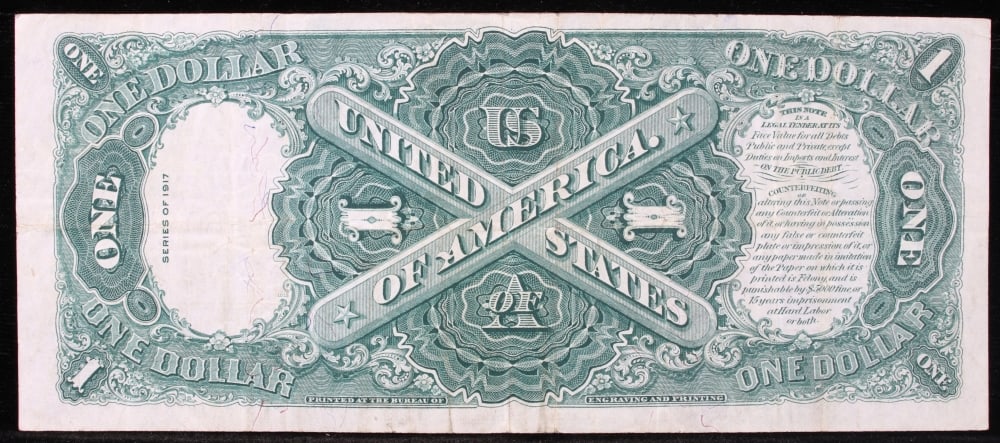 1917 $1 Large Size Legal Tender Note Grades Select AU Signatures Speelman/White - 3
