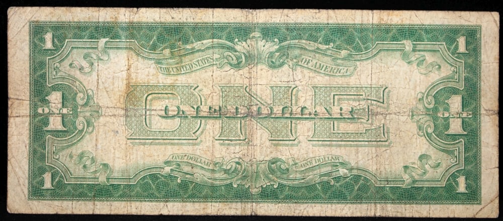 1928A $1 Blue Seal Silver Certificate "Funnyback" Grades vf+ - 3