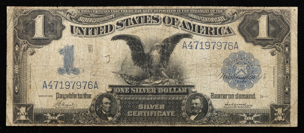 1899 $1 large size Silver Certificate "Black Eagle" Date Right Of Serial Grades vf+ Signatures Na... - 2