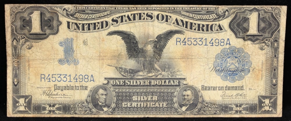 1899 $1 large size Silver Certificate "Black Eagle" Grades vf+ Signatures Speelman/White - 2