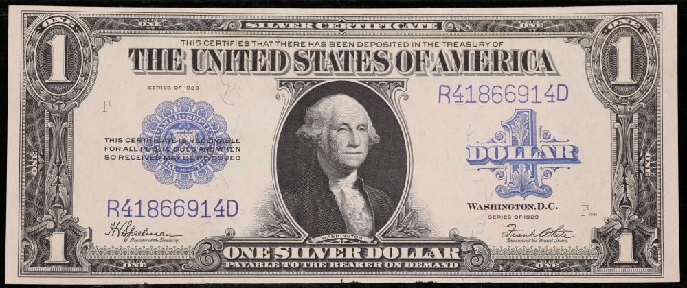 1923 $1 large size Silver Certificate Grades Select CU Signatures Speelman/White - 2