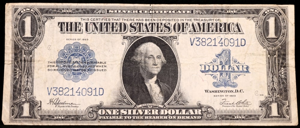 1923 $1 large size Silver Certificate Grades xf Signatures Speelman/White - 2