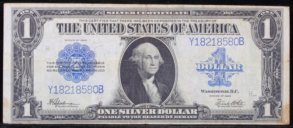 1923 $1 large size Silver Certificate Grades xf Signatures Speelman/White - 2
