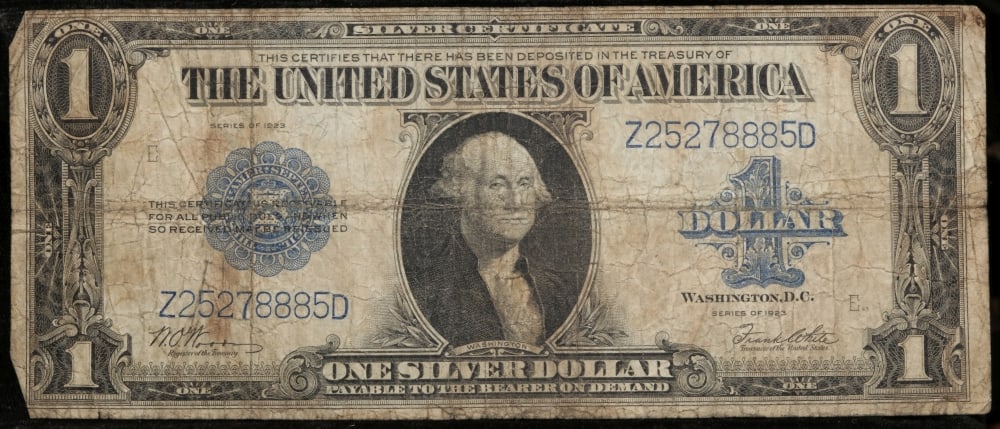1923 $1 large size Silver Certificate Grades f+ Signatures Woods/White - 2