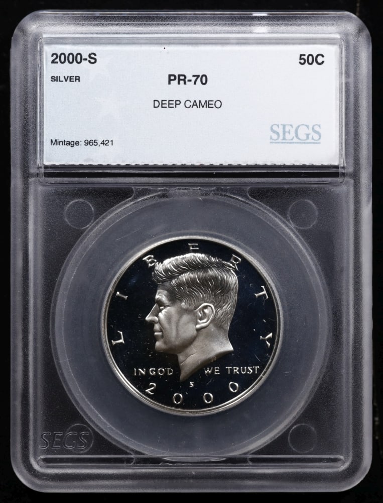 2000 US Silver Proof Set Graded pr70 DCAM By SEGS about 1.5 oz of pure silver 10 Coins - 10