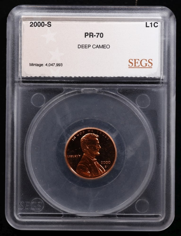 2000 US Silver Proof Set Graded pr70 DCAM By SEGS about 1.5 oz of pure silver 10 Coins - 2