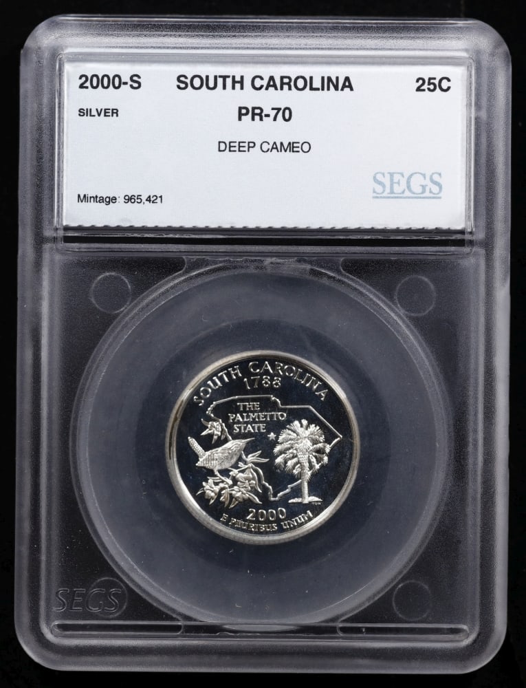 2000 US Silver Proof Set Graded pr70 DCAM By SEGS about 1.5 oz of pure silver 10 Coins - 8