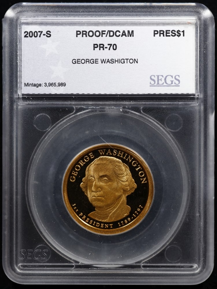 2007 US Silver Proof Set Graded pr70 DCAM By SEGS about 1.5 oz of pure silver 14 Coins - 12
