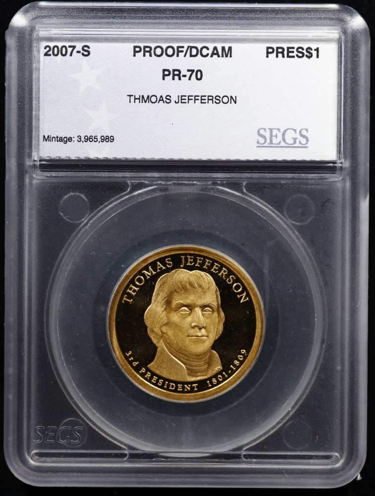 2007 US Silver Proof Set Graded pr70 DCAM By SEGS about 1.5 oz of pure silver 14 Coins - 14
