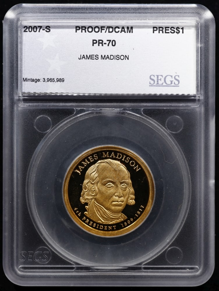 2007 US Silver Proof Set Graded pr70 DCAM By SEGS about 1.5 oz of pure silver 14 Coins - 15