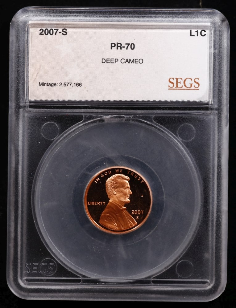 2007 US Silver Proof Set Graded pr70 DCAM By SEGS about 1.5 oz of pure silver 14 Coins - 2