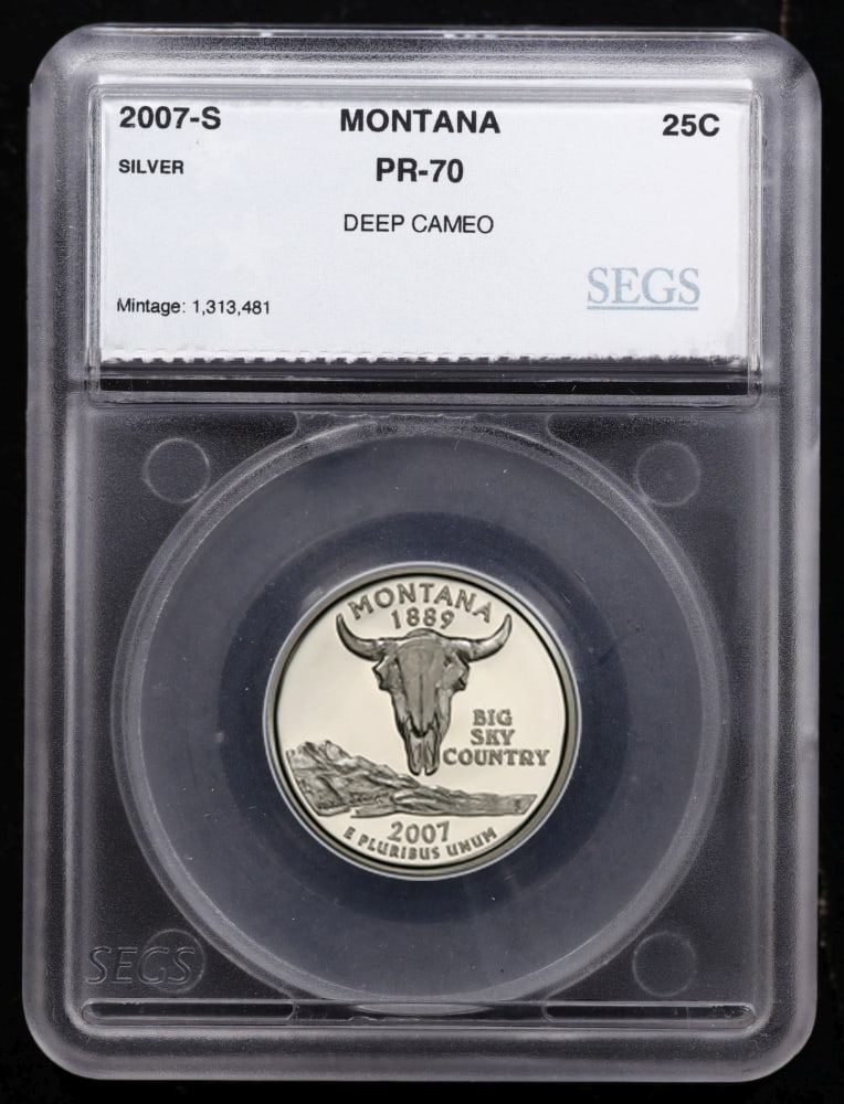 2007 US Silver Proof Set Graded pr70 DCAM By SEGS about 1.5 oz of pure silver 14 Coins - 6