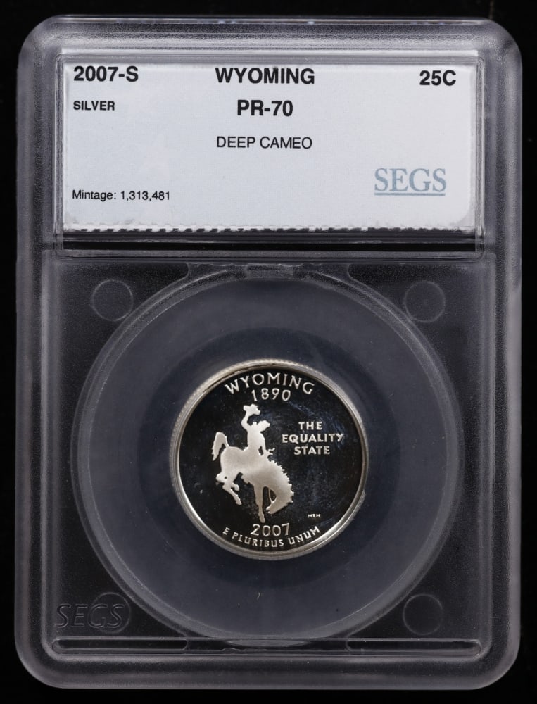 2007 US Silver Proof Set Graded pr70 DCAM By SEGS about 1.5 oz of pure silver 14 Coins - 9