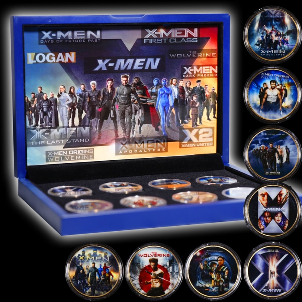 Limited Edition 8 Coin X-men Movie Gold Plated Collection In Custom WOODEN Box W/ Special Backer ... - 5