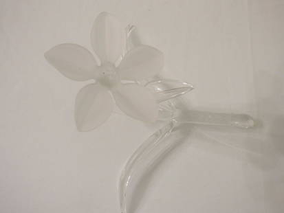 Frabel (German, 1941-) "Field Flower" Glass Sculpture: Opaque Glass "Field Flower" free standing (no base). Measures 4" x 6.25" x 14".