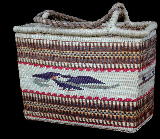 Nuu-chah-nulth Carry Basket Double Woven with Eagle