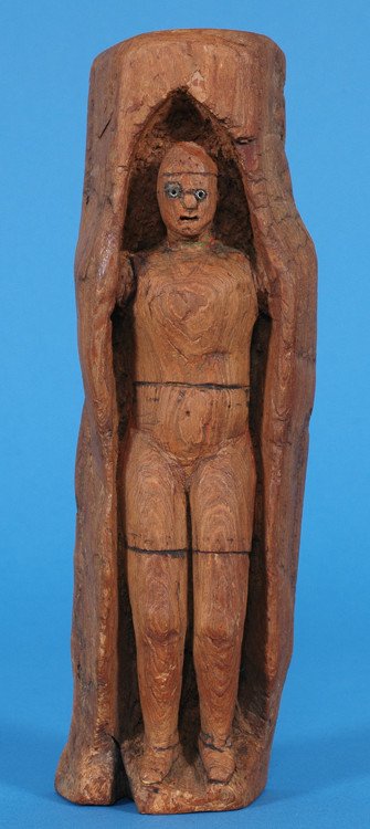 Northwest Coast Carved Human Figure with Bead Eyes  - 3