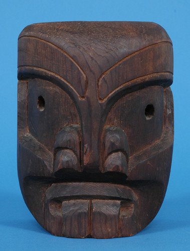 Henry Hunt Pugwis Mask Inscribed on Back "Nose Chip: Henry Hunt Pugwis Mask Inscribed on Back "Nose Chipped Oct. 17, 1989 7.0 Earthquake" 6 1/2" H. 5" W. Good Condition with Chip on Nose