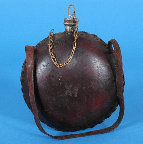 U.S.A. Eleventh Cavalry Leather Covered Canteen ca. - 2