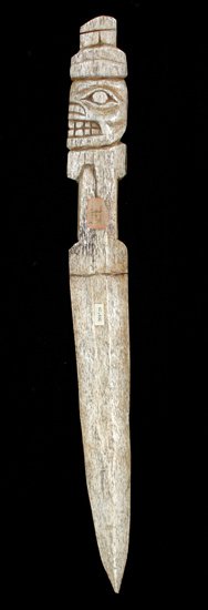 Tlingit Carved Bone Dagger 19 7/8" L. 2" W. Fine C