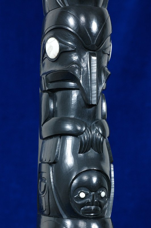 Ron Russ Argillite Transformation Totem Finely Car - 5