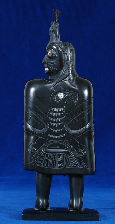 Haida Argillite Shaman with Abalone Eyes by Glen P - 2