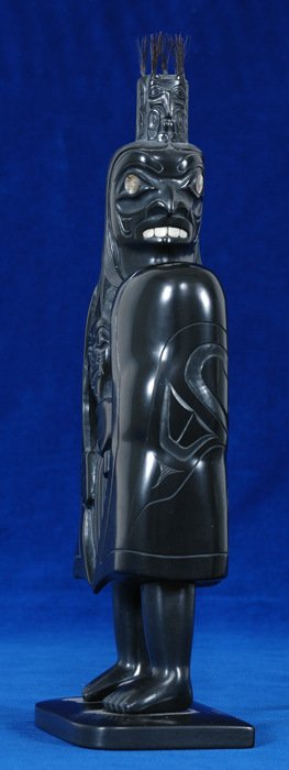 Haida Argillite Shaman with Abalone Eyes by Glen P - 3
