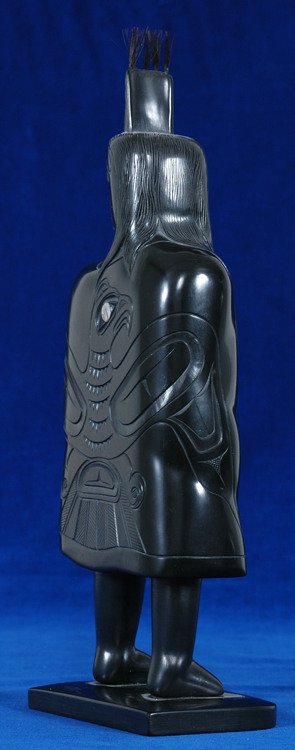 Haida Argillite Shaman with Abalone Eyes by Glen P - 4