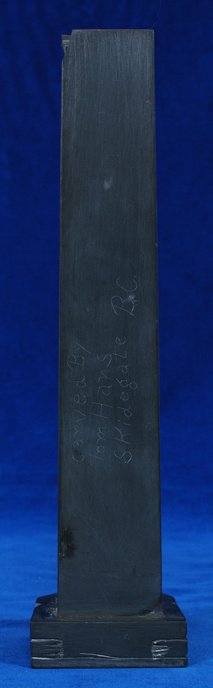 Tom Hans Argillite Totem - Raven Holding Sun and B - 2