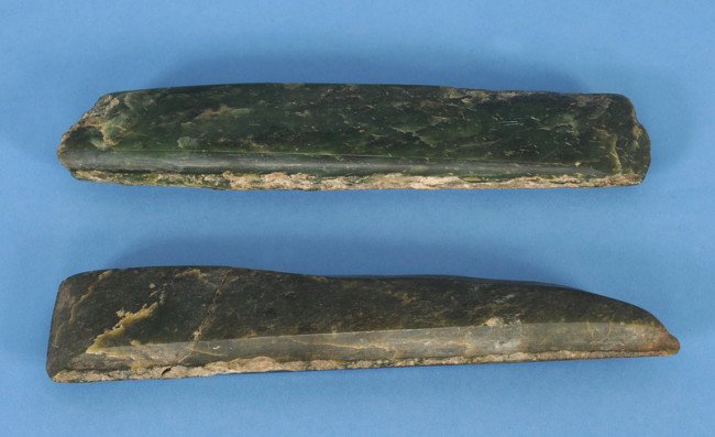 Two Jade Celt - Claude Barlow Collection 8" L. 1 1: Two Jade Celt - Claude Barlow Collection 8" L. 1 1/2" W.