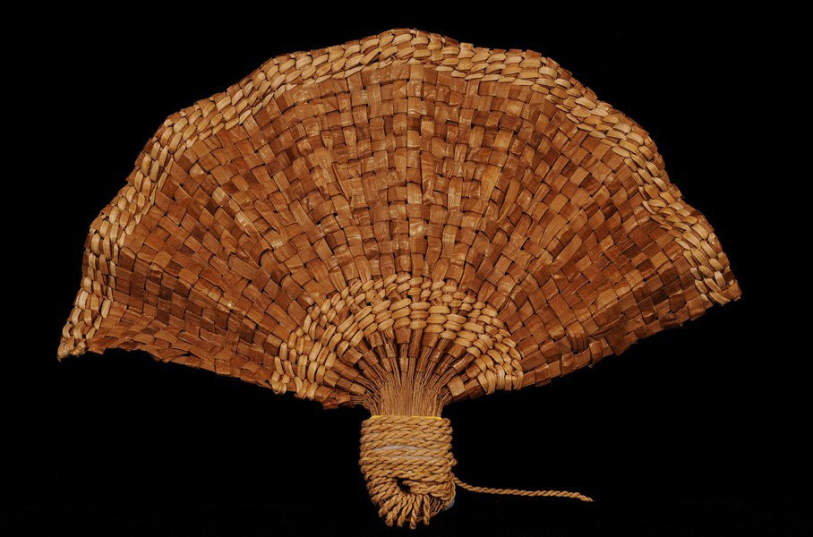Cedar Bark Fan Made by Kerri Dick, Daughter of Bea: Cedar Bark Fan Made by Kerri Dick, Daughter of Beau Dick 11" W. 8" H. Fine Condition