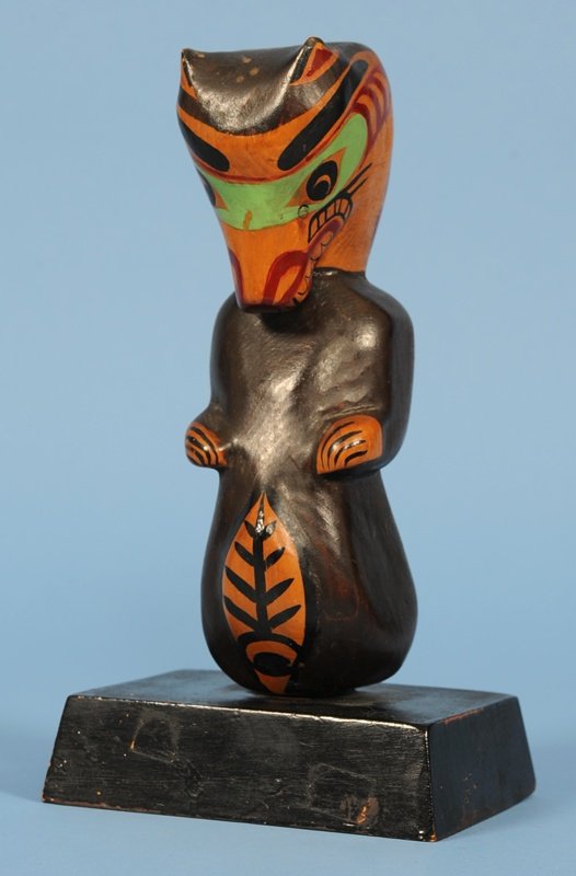 Ellen Neel Carved Otter Totem - Alert Bay, B.C. - Un: Ellen Neel Carved Otter Totem - Alert Bay, B.C. - Unsigned 8 3/4" H. 4 3/8" W. Base Good Condition
