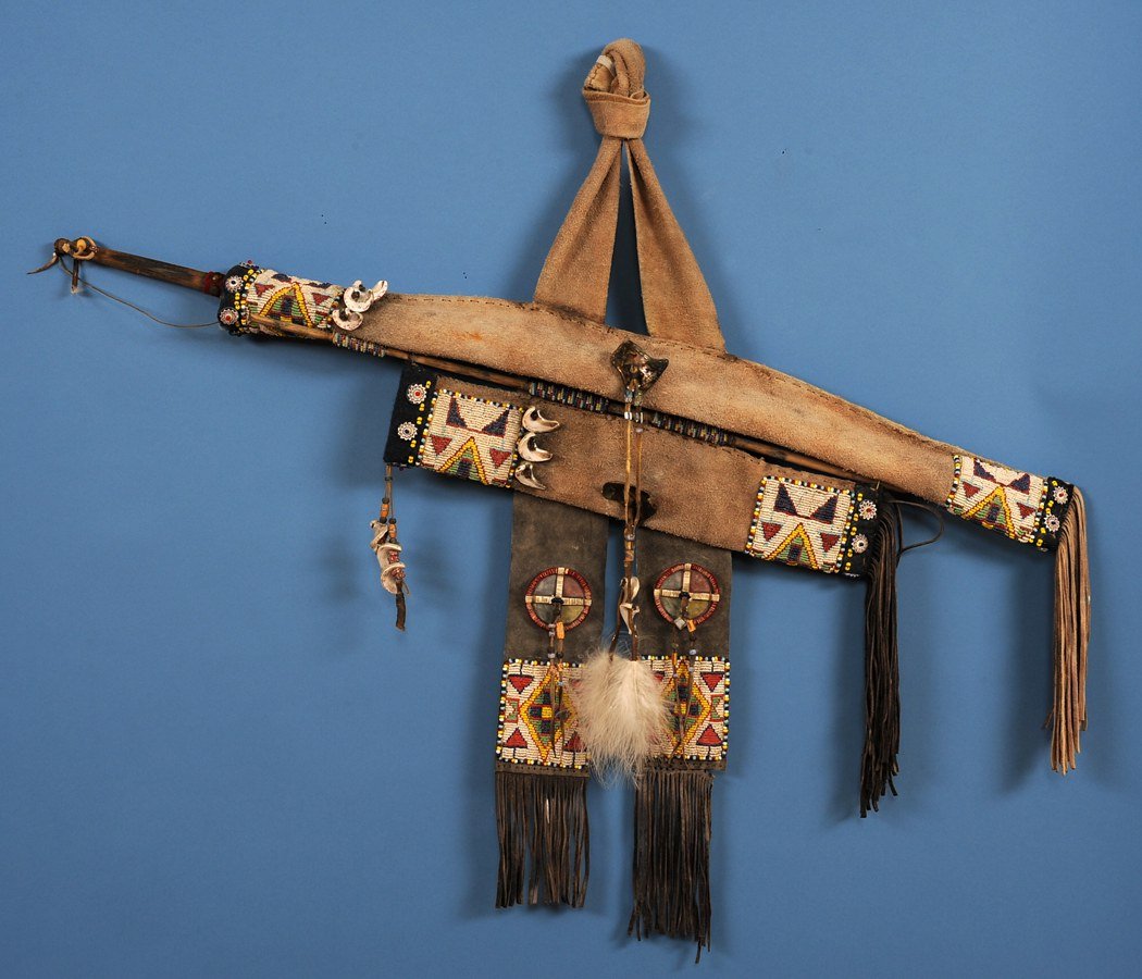 Lakota Beaded Quiver with Bow and Arrow by Charles Fast