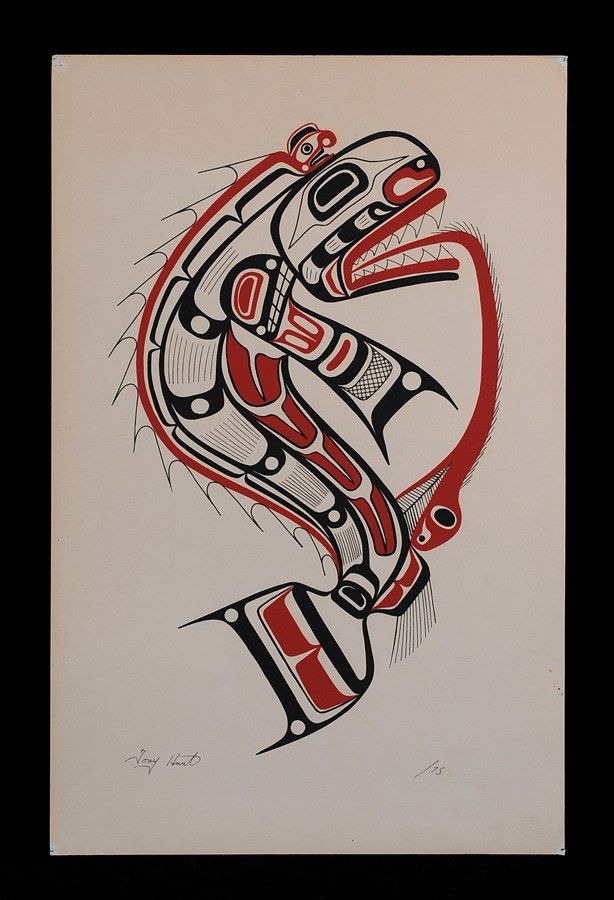 Unframed Tony Hunt Serigraph Untitled (Sculpin) '75 /7: Unframed Tony Hunt Serigraph Untitled (Sculpin) '75 /75 13"x 20" Fair Condition