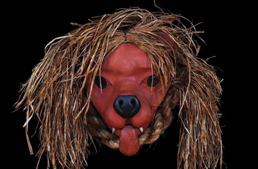 Early Beau Dick Cougar Mask 14" H. 15" W. Fair Conditi: Early Beau Dick Cougar Mask 14" H. 15" W. Fair Condition