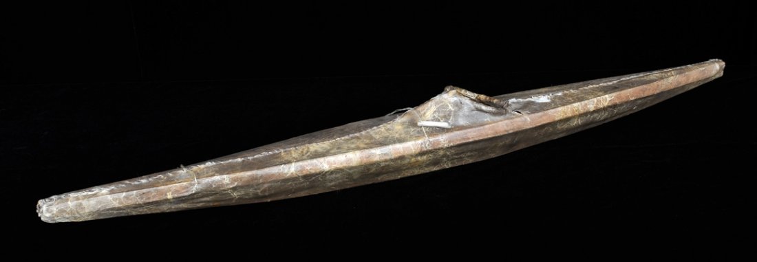 Large Inuit Model Kayak 45" L. Good Condition with Min: Large Inuit Model Kayak 45" L. Good Condition with Minor Tear WILL NOT SHIP OUTSIDE CANADA