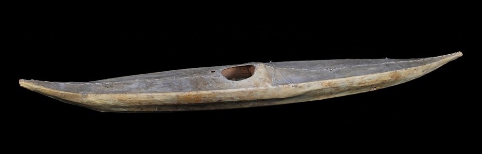 Inuit Model Kayak - John Spangler Estate 26" L. 3 1/2": Inuit Model Kayak - John Spangler Estate 26" L. 3 1/2" W. NOT ALLOWED TO SHIP OUTSIDE CANADA