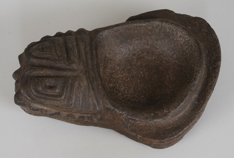 Figural Stone Bowl 11 3/4" L. 10 1/2" W. - Phil Thiemer: Figural Stone Bowl 11 3/4" L. 10 1/2" W. - Phil Thiemer Collection